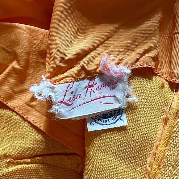 Vintage 1960s Lisa Howard Dress Sheer Silk Chiffon Overlay Embellished Neckline - Picture 13 of 16